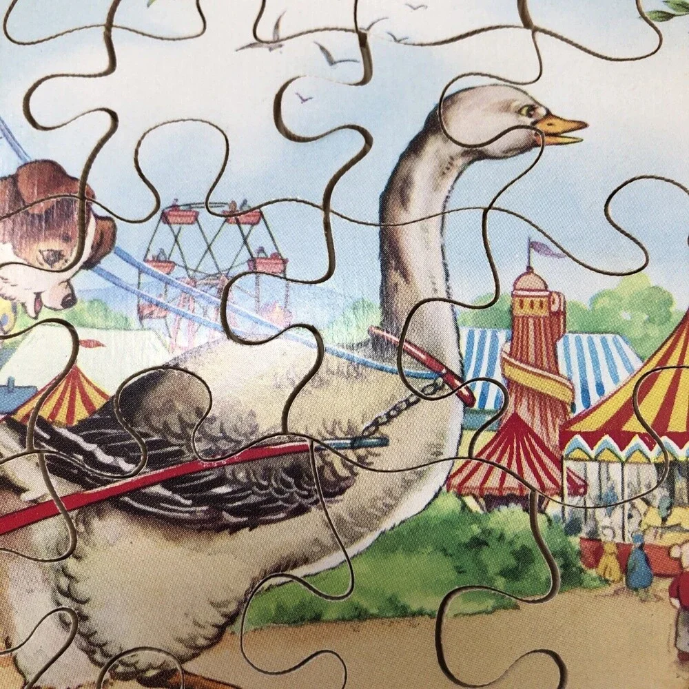 Victory Plywood Jig-Saw Puzzle Vintage 30 Piece Complete Animal Friends at Fair